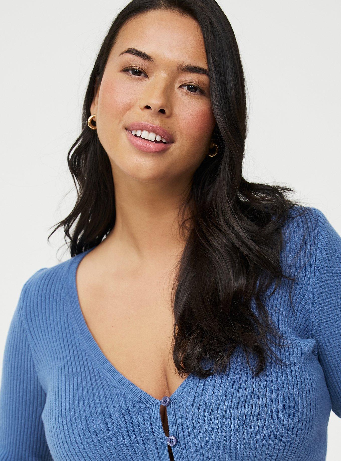 Everyday Soft V-Neck Shrug, BLUE HORIZON, alternate