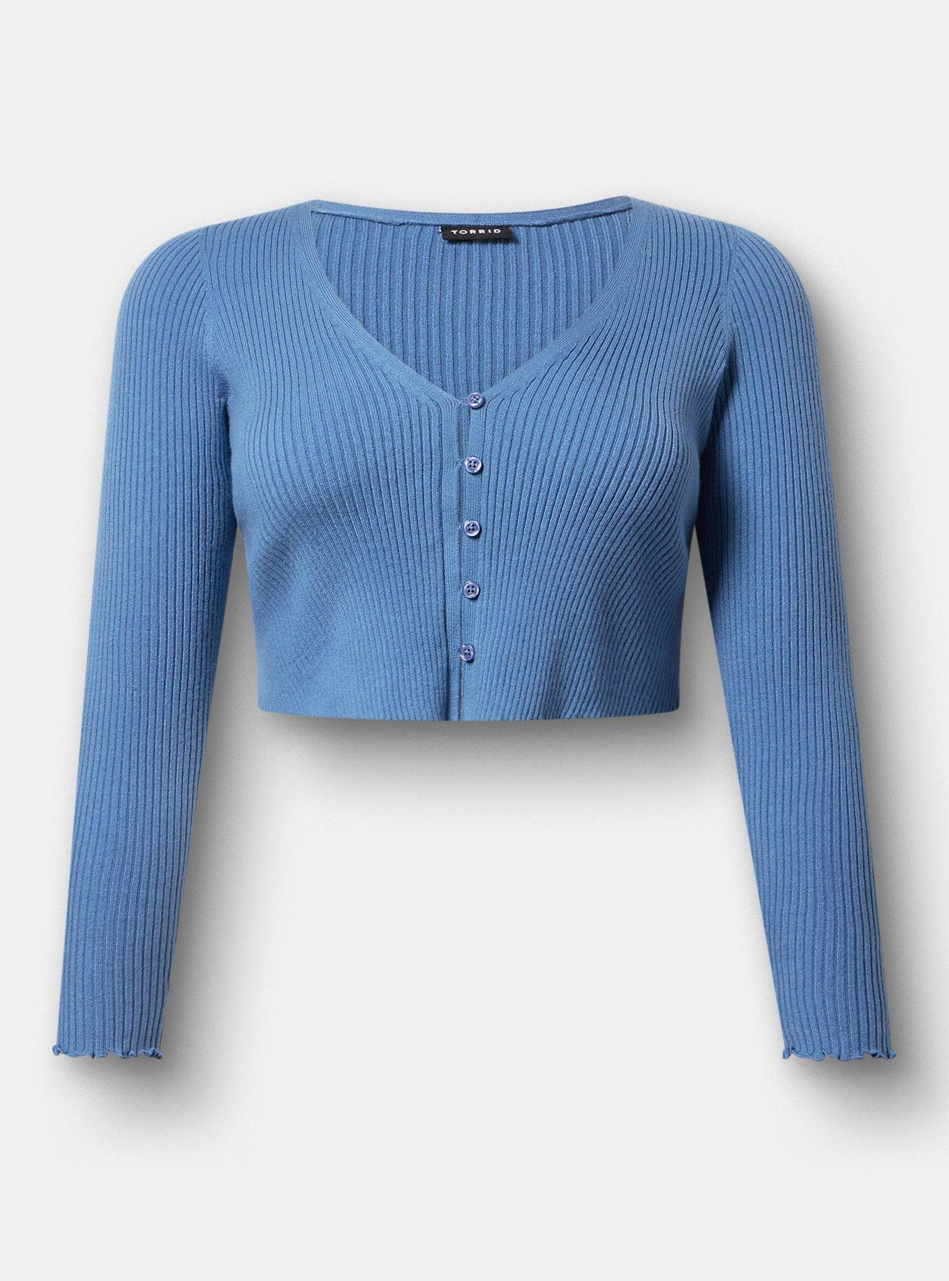 Everyday Soft V-Neck Shrug, BLUE HORIZON, hi-res