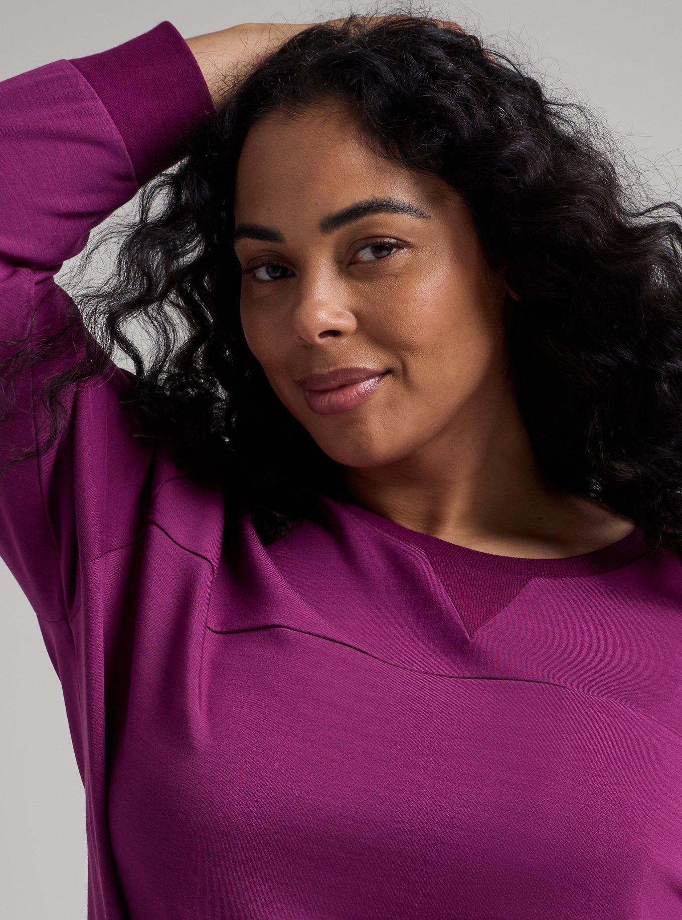 TRU Cupro Active Pullover, PLUM CASPIA, alternate