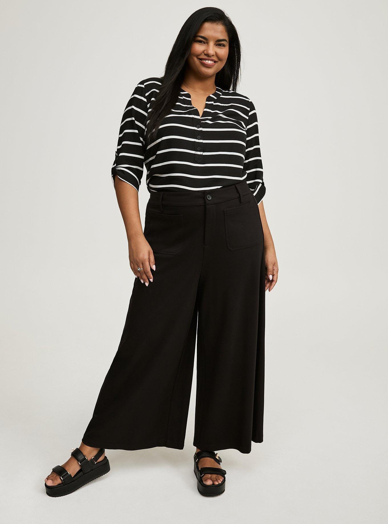 Wide Leg Patch Pocket Crop Pant