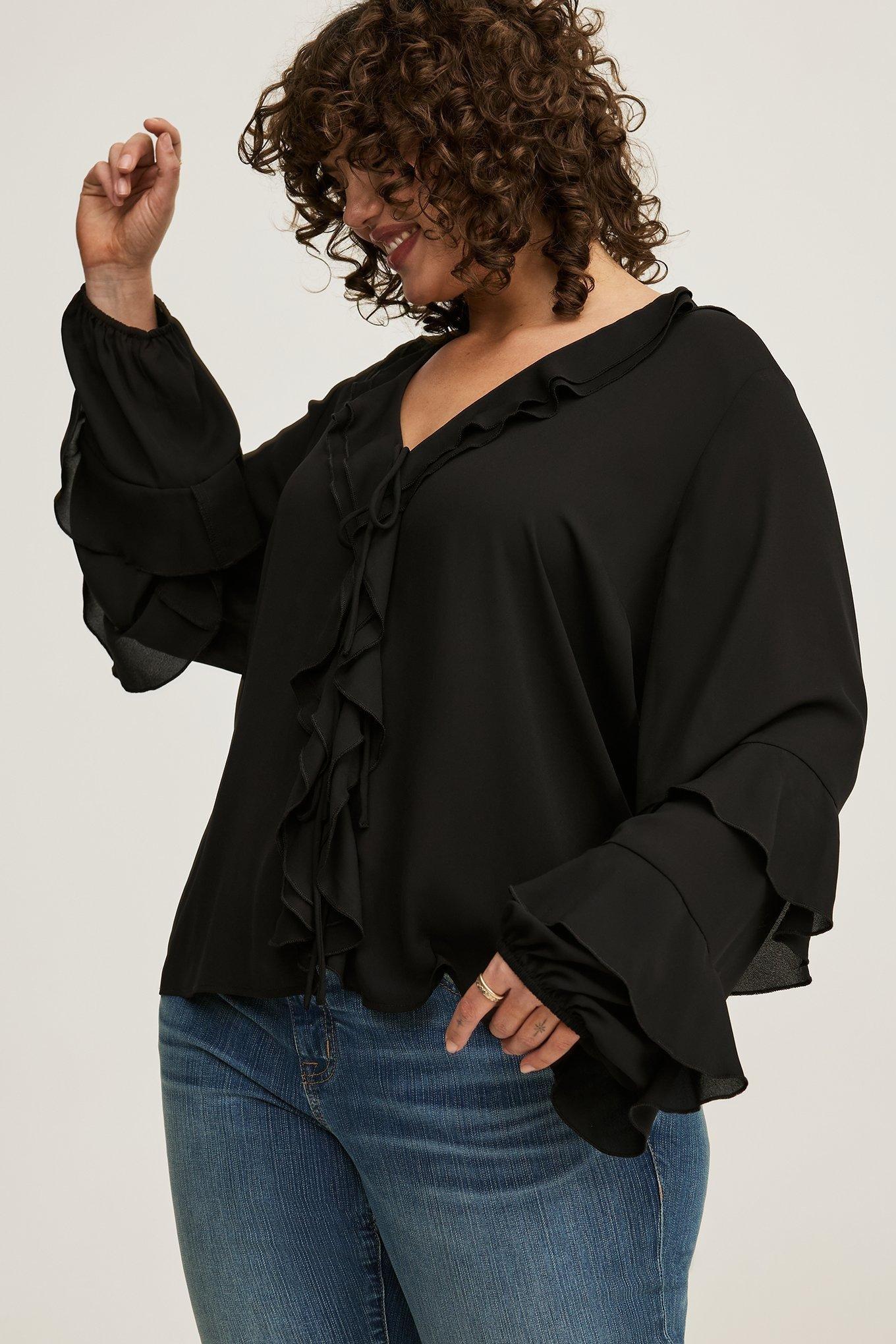 Tie-Front Ruffle Top