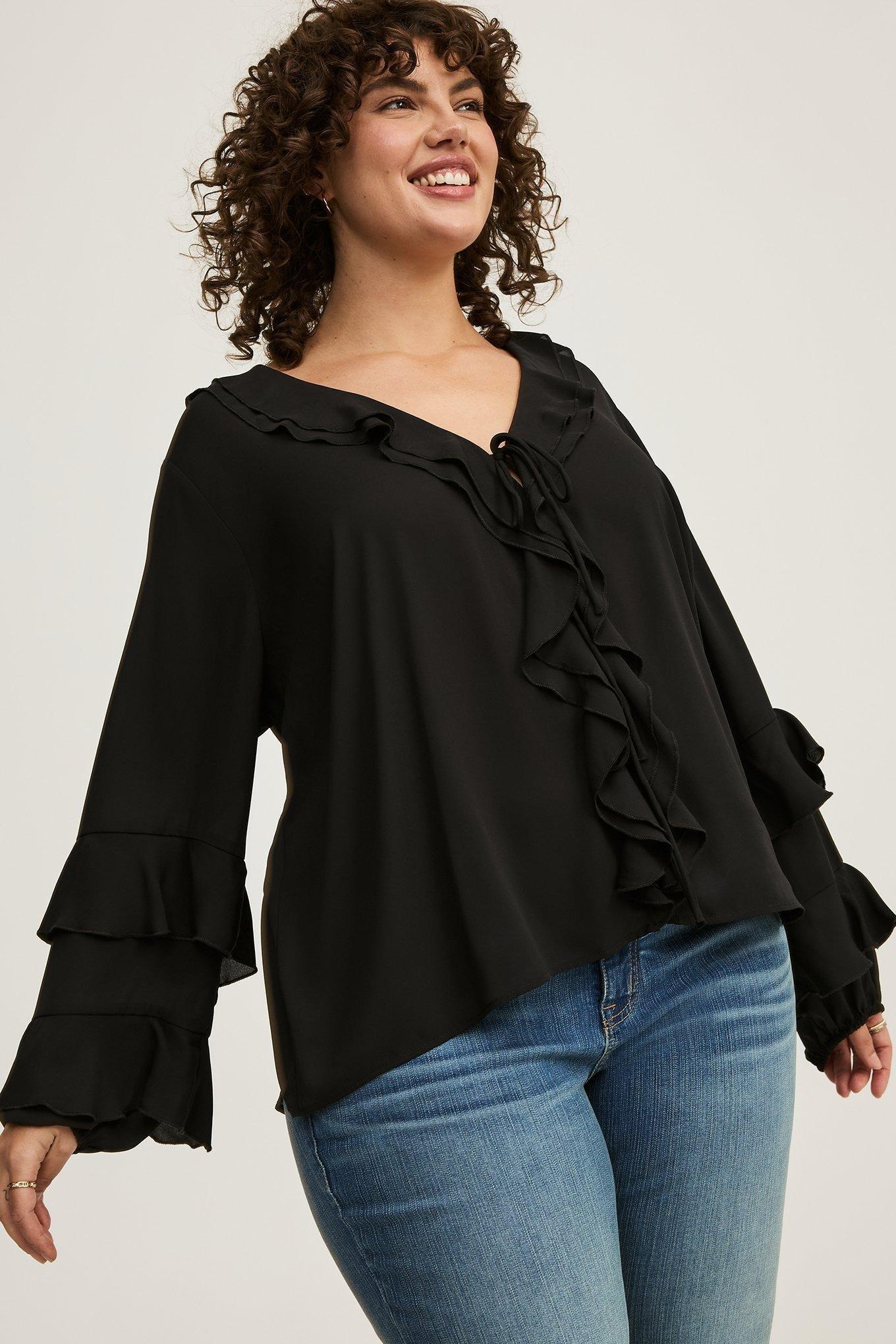 Tie-Front Ruffle Top