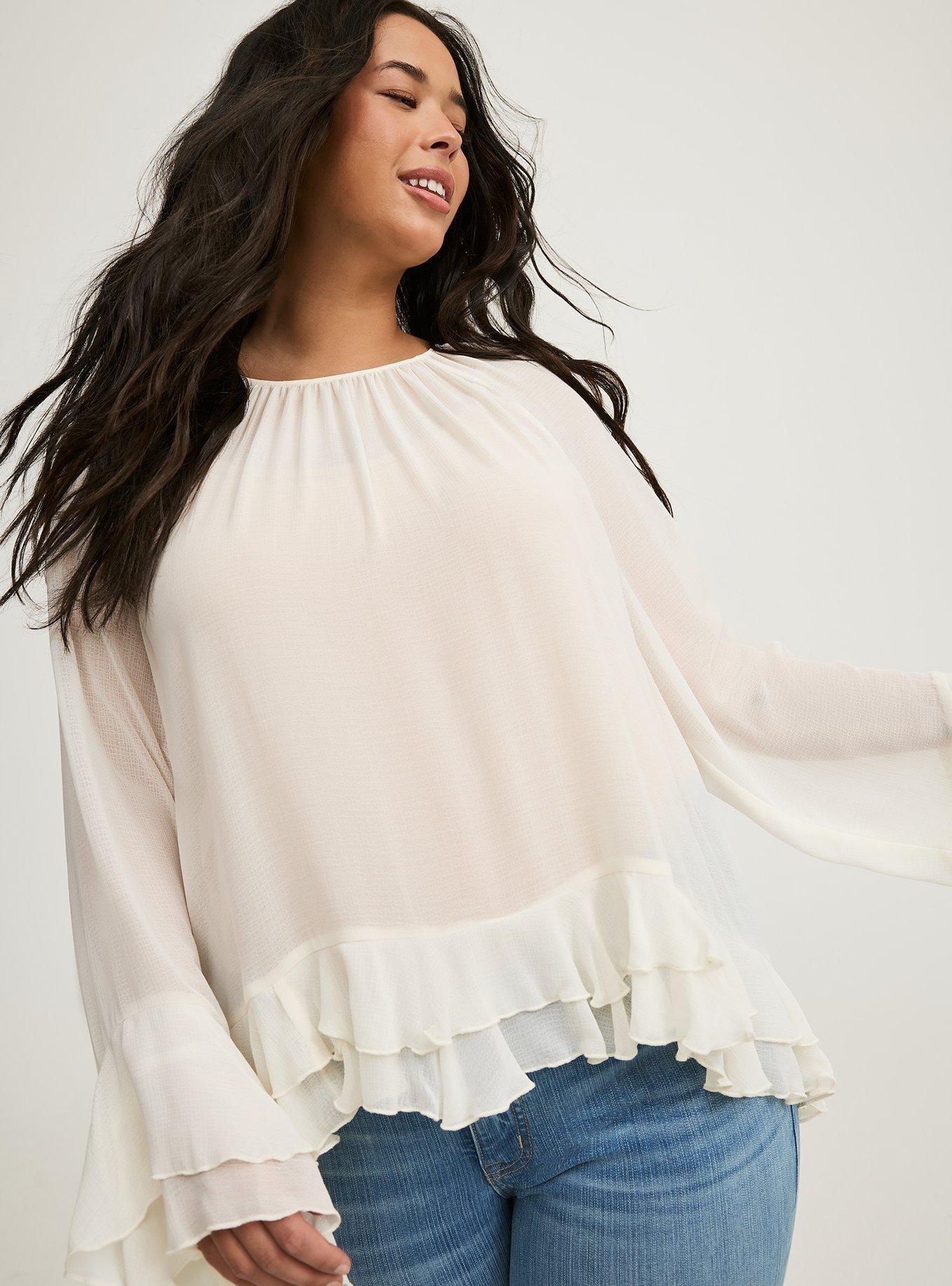 Summer Whisper Lightweight Ruffled Top Summer Whisper Lightweight Ruffled Top