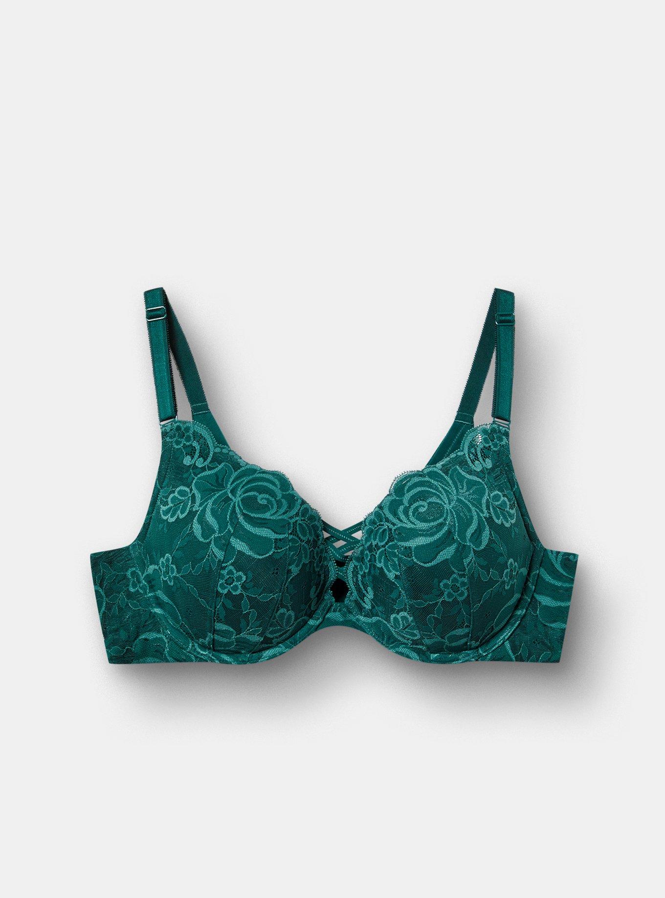 Plus Size XO Plunge Push-Up Bra, JUNE BUG, flat
