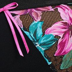 Mid-Rise Nova Lace Thong Panty, RICH BLACK, swatch