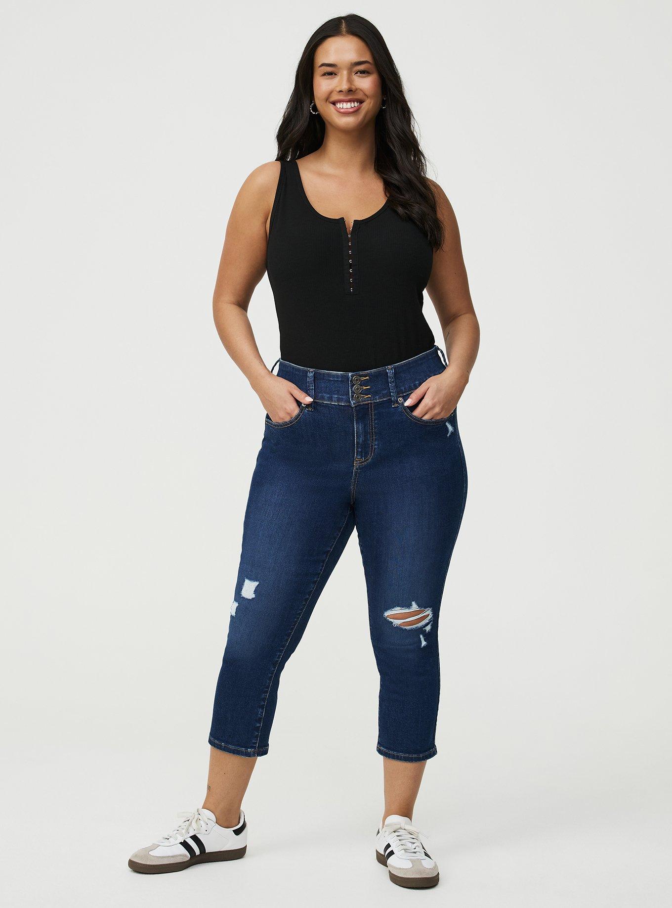 Skinny Jegging High-Rise Capri Jean, SATELLITE, hi-res