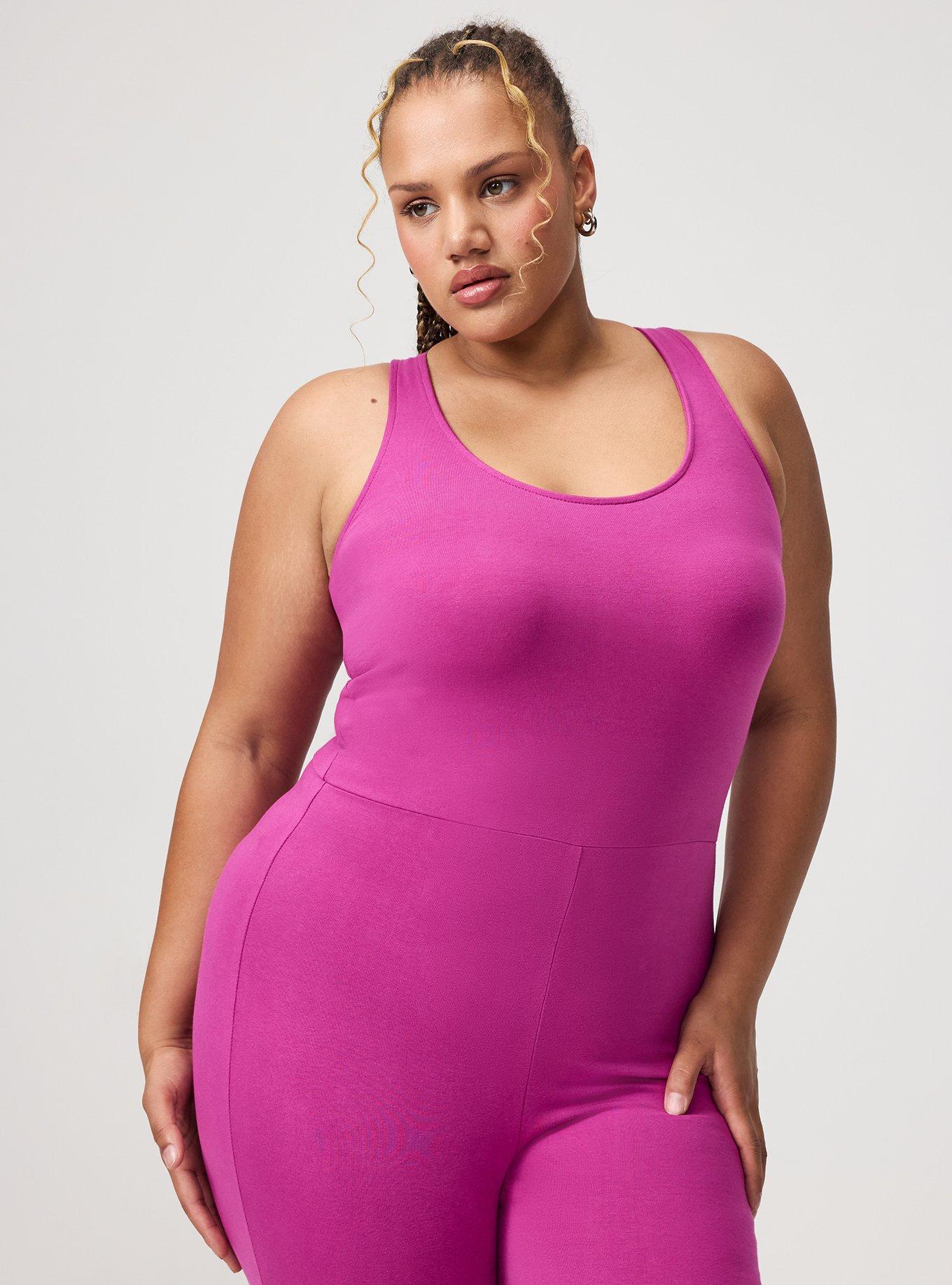 Plus Size Cropped Cross-Back One Piece, WILD ASTER, alternate