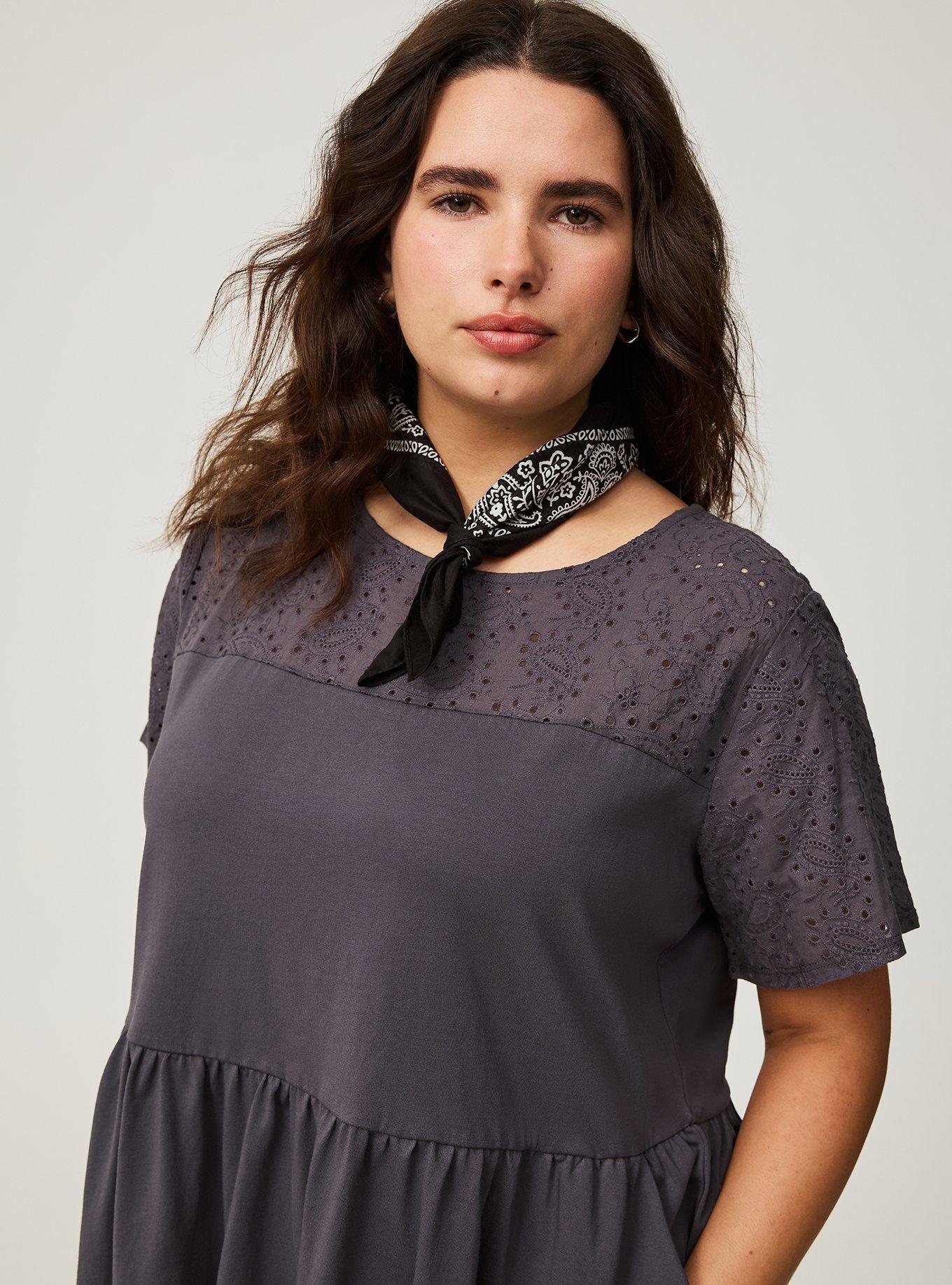 Mini Eyelet Yoke Dress