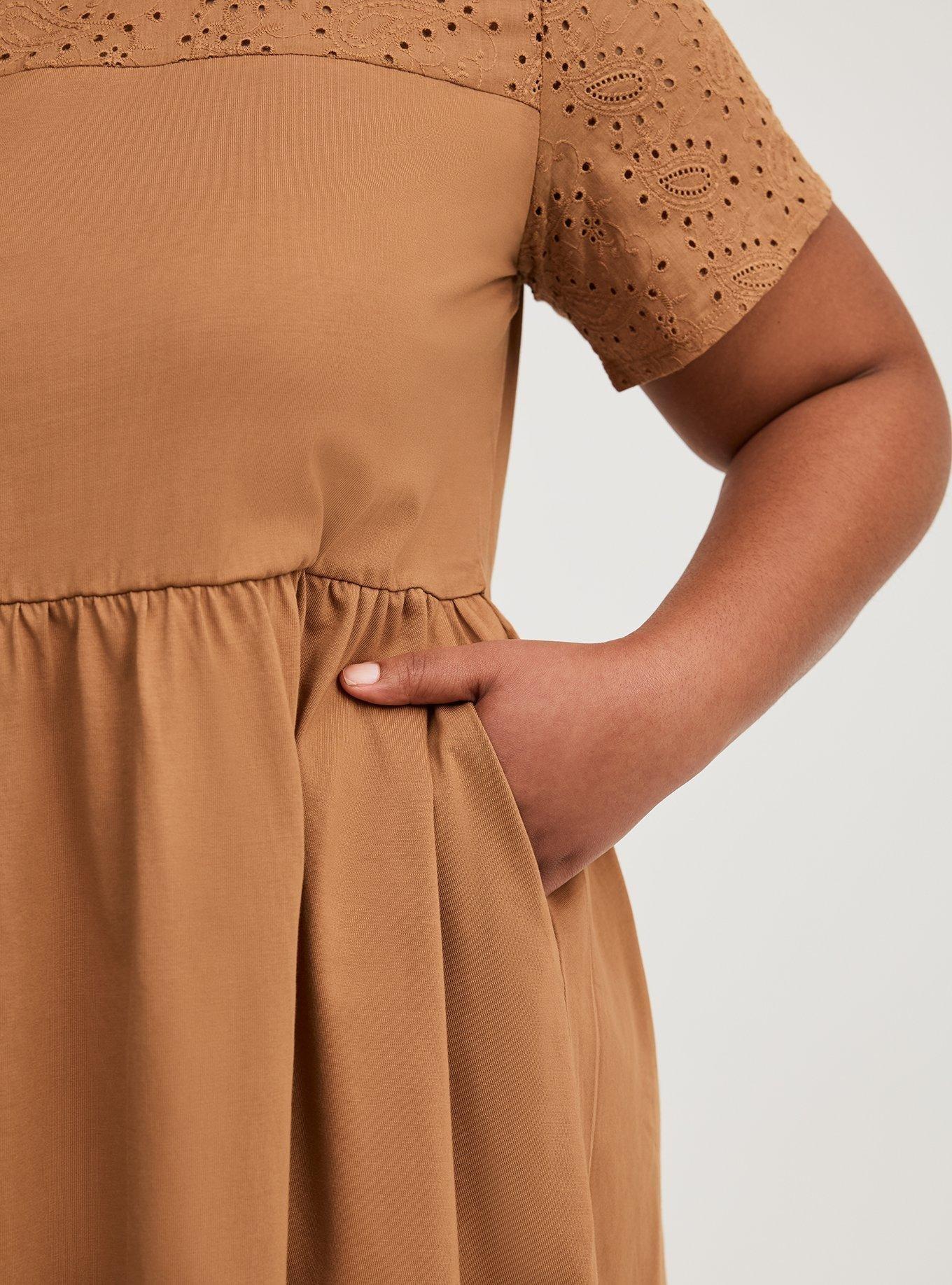 Mini Eyelet Yoke Dress