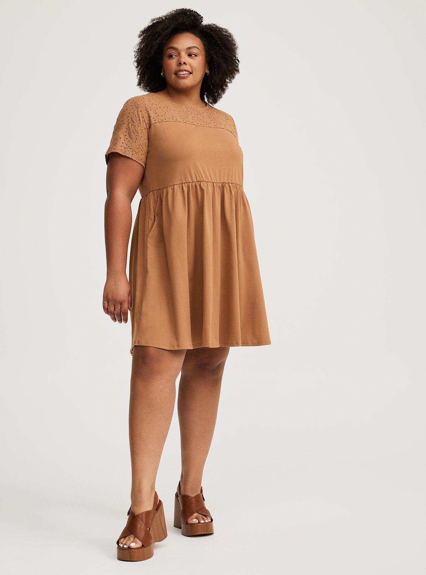 Mini Eyelet Yoke Dress