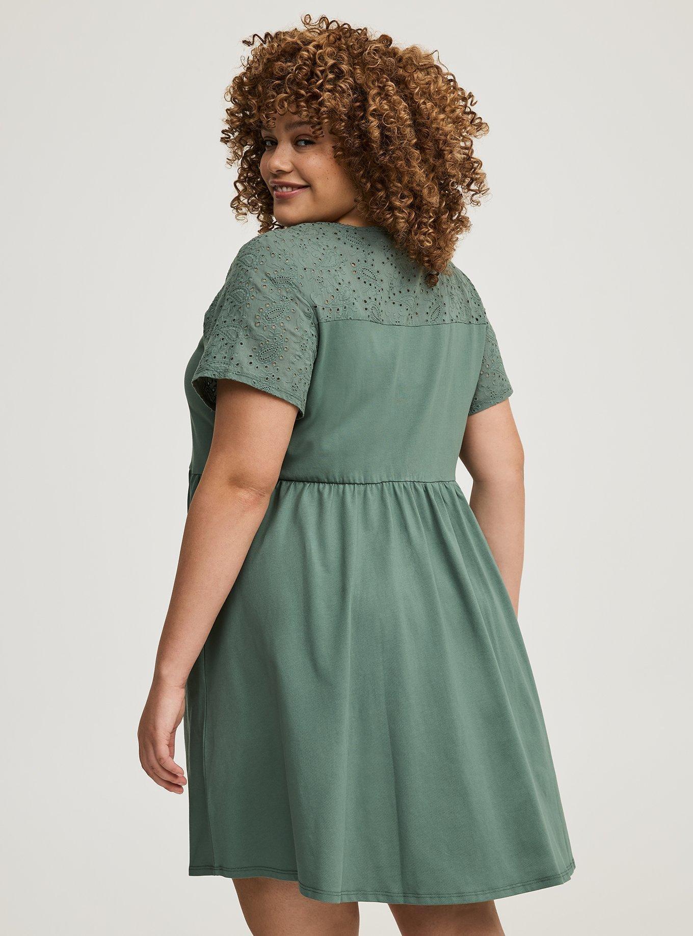 Mini Eyelet Yoke Dress