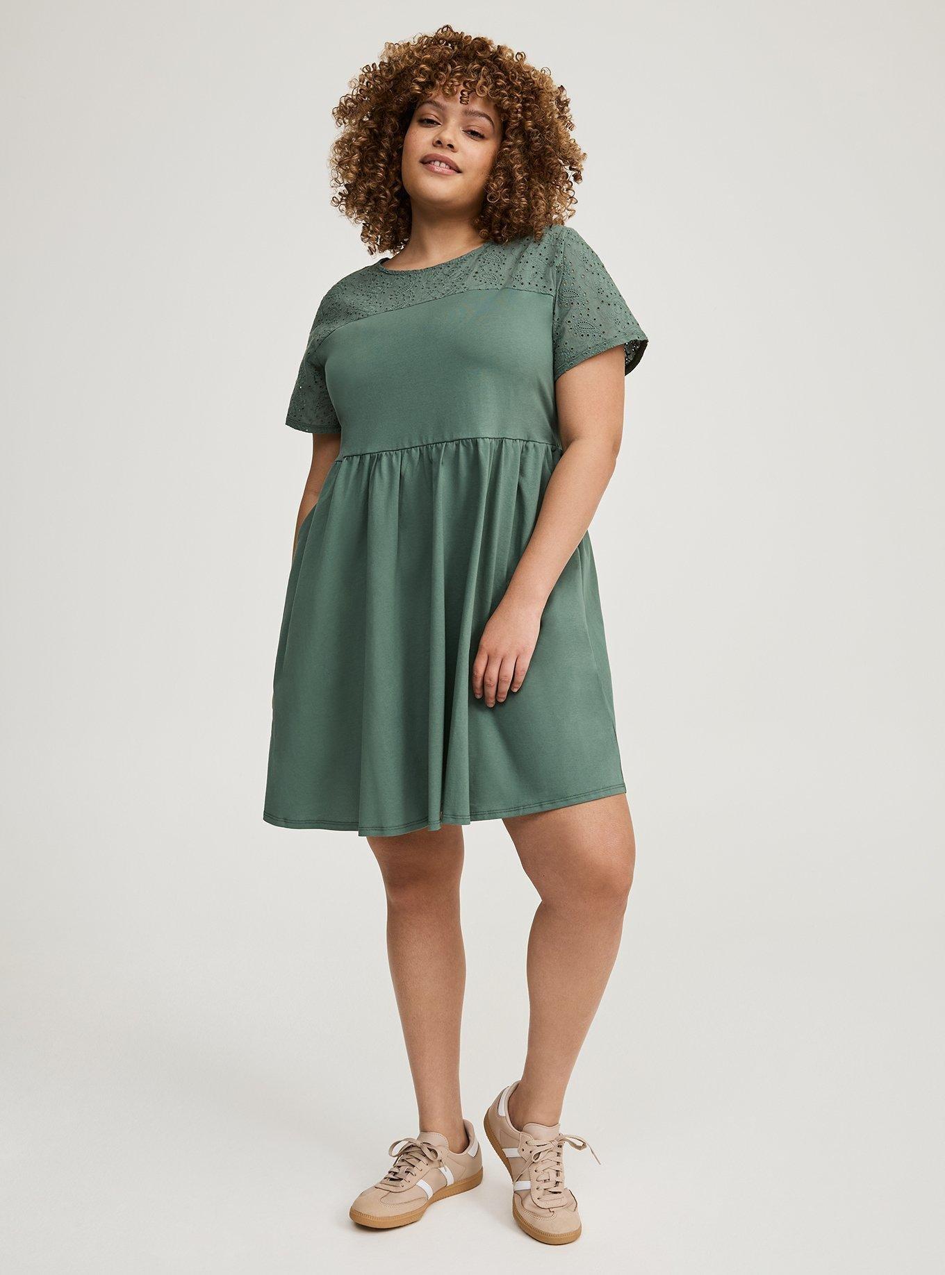 Mini Eyelet Yoke Dress