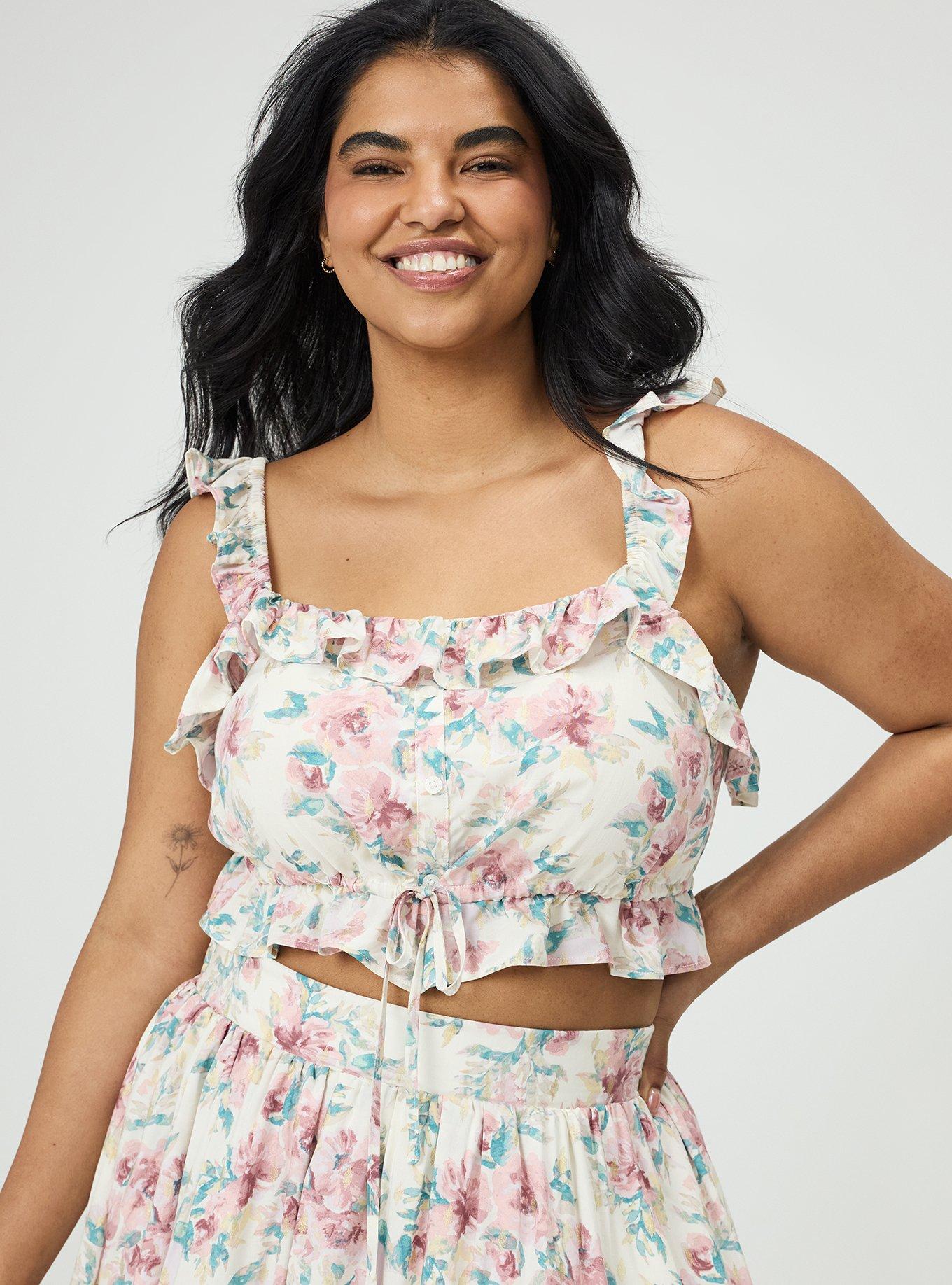 Challis Ruffle Mini Skirt Set, ARYA FLORAL ROSE FLORAL, alternate