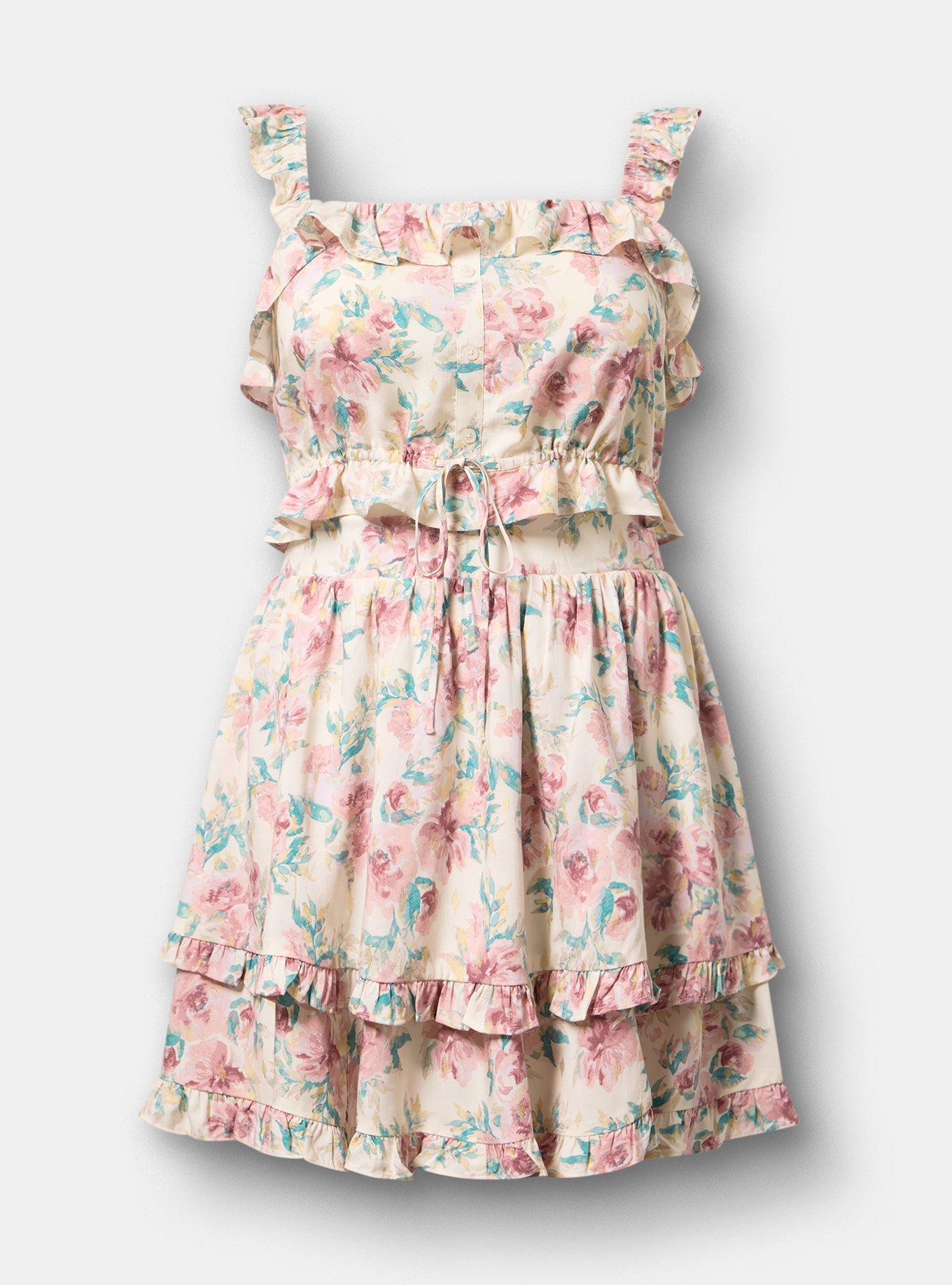 Challis Ruffle Mini Skirt Set, ARYA FLORAL ROSE FLORAL, hi-res