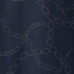 Y-Neck Smocked Waist Maxi Dress, CHAIN TRAINS NAVY, swatch