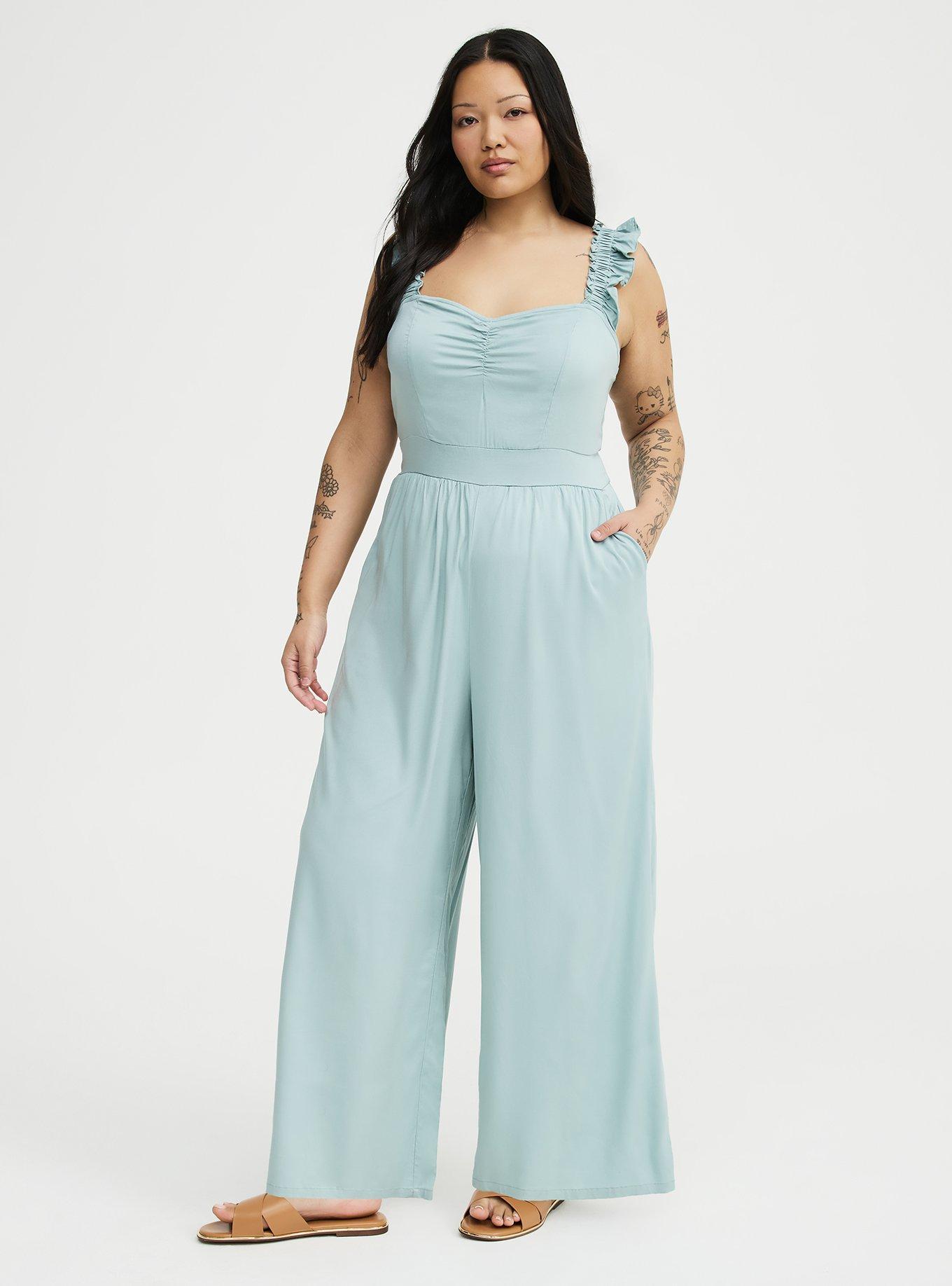 Ruffle Strap Jumpsuit, GRAY MIST, hi-res