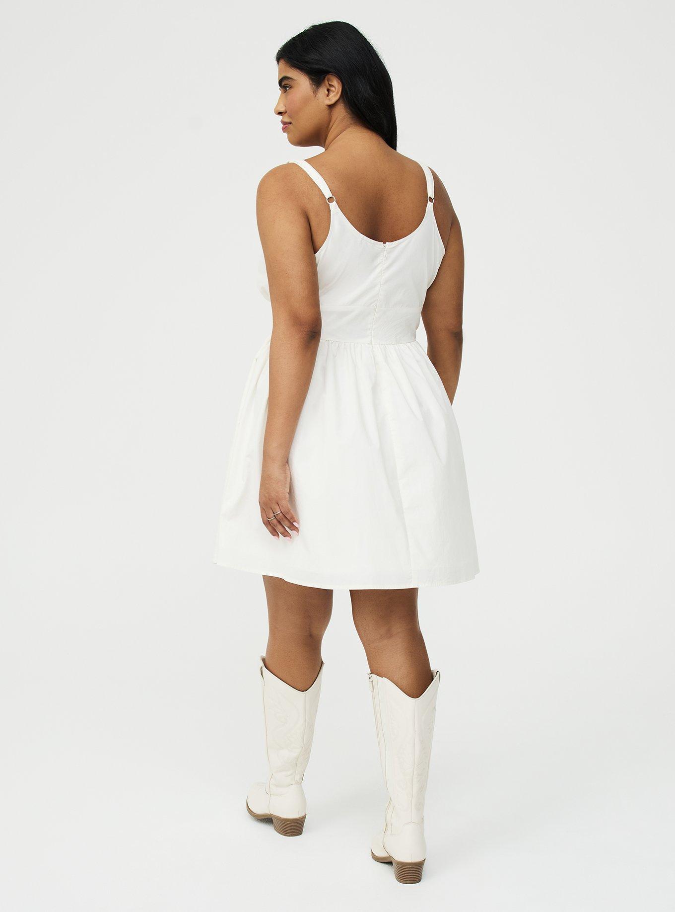 Corset Detail Mini Dress, CLOUD DANCER, alternate