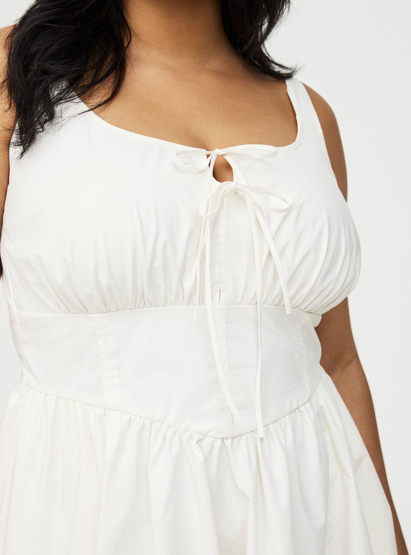 Corset Detail Mini Dress, CLOUD DANCER, alternate