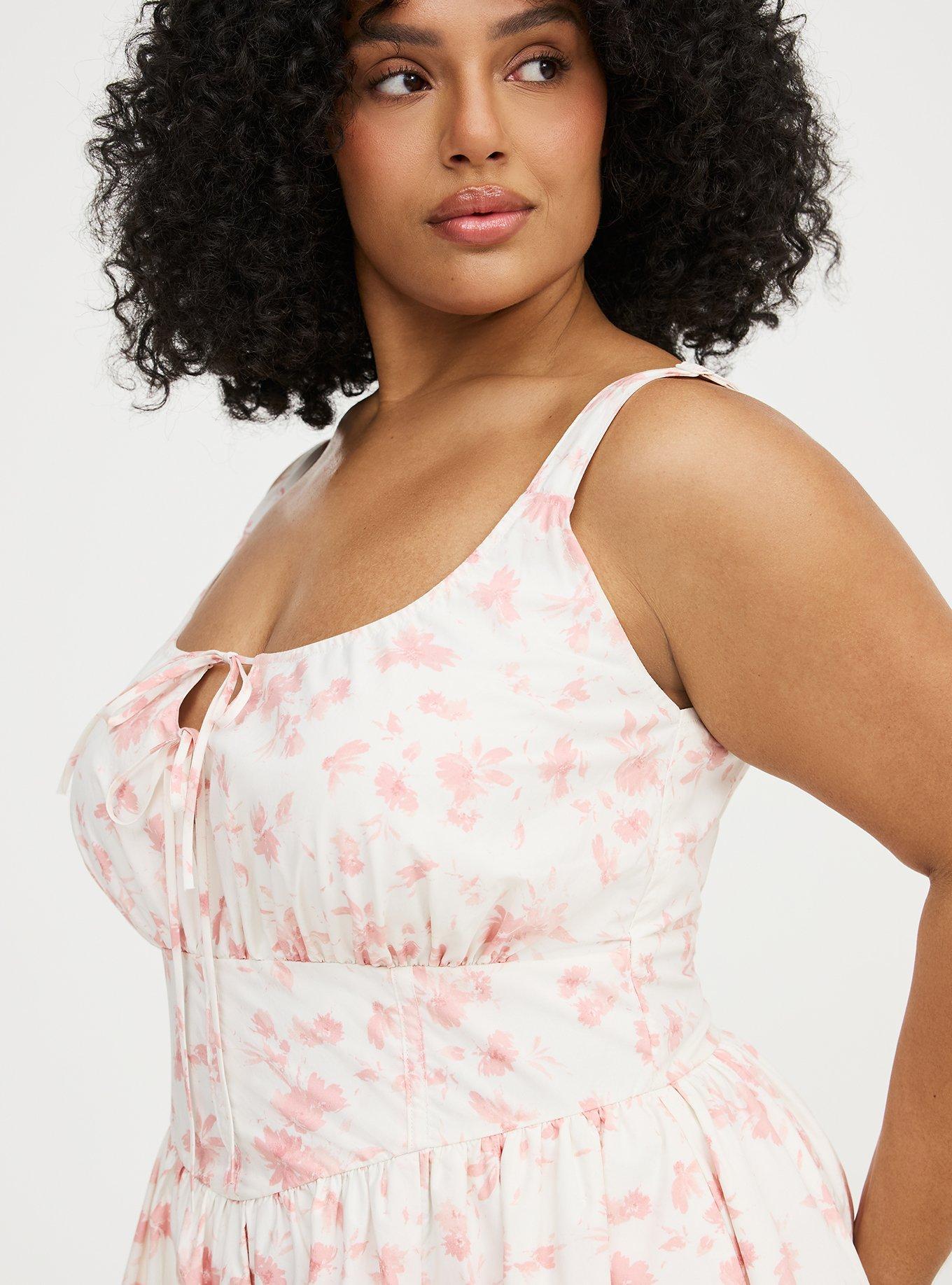 Corset Detail Mini Dress, REFRESHING SUNFLOWER FLORAL PINK, alternate