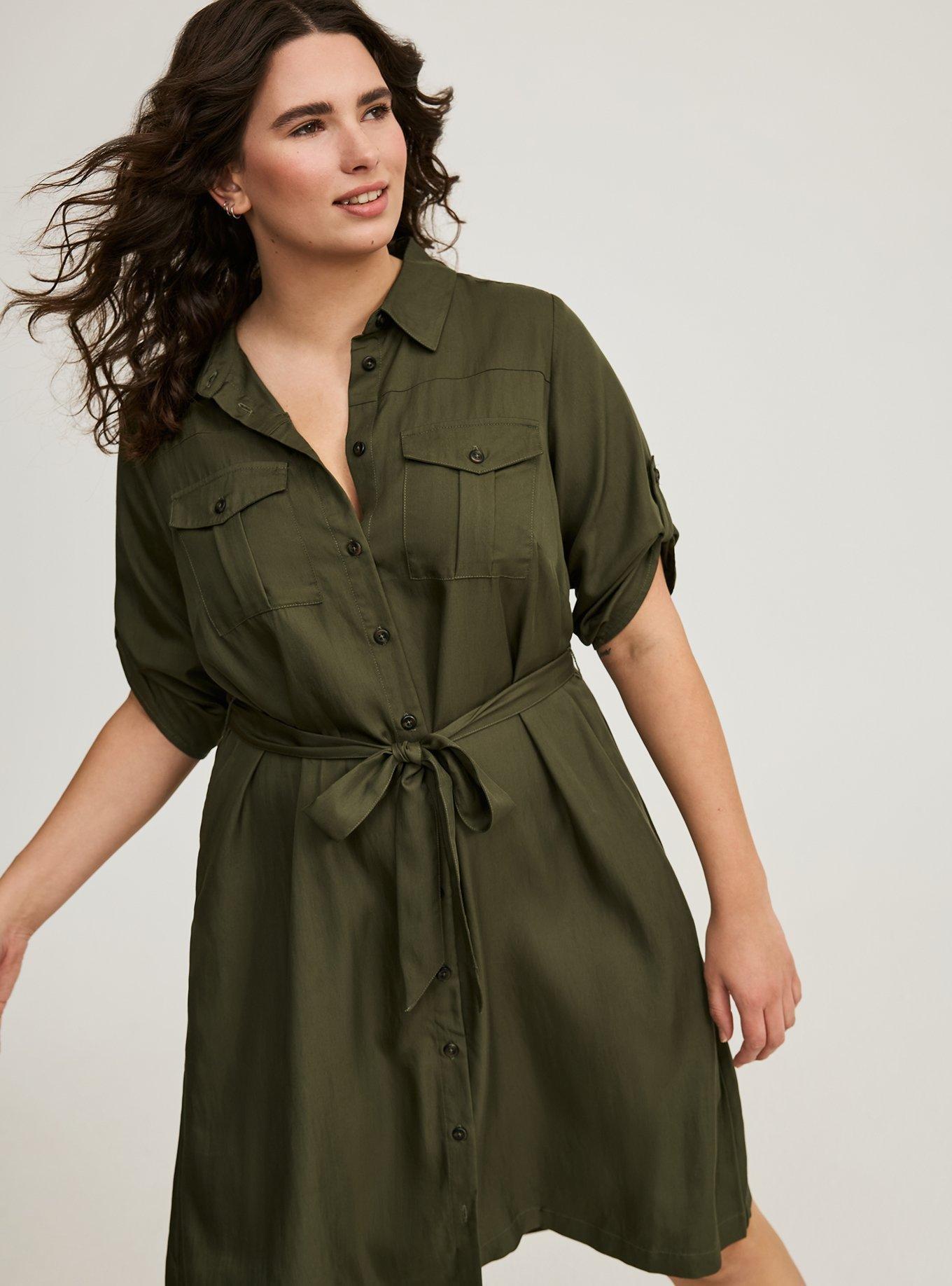 Mini Waist-Tie Shirt Dress