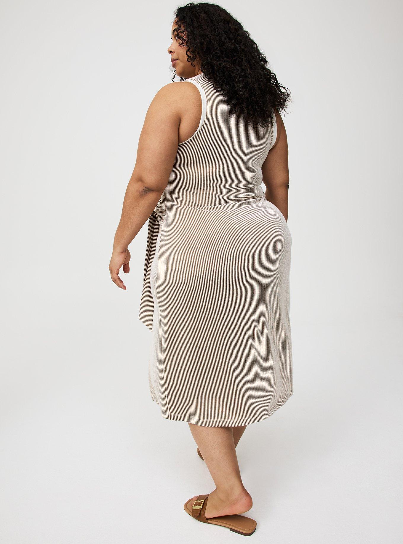 Textured Stripe Midi Dress