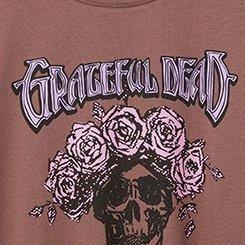 Grateful Dead Floral Skull Relaxed Cotton Crew Tee, ROSE TAUPE, swatch