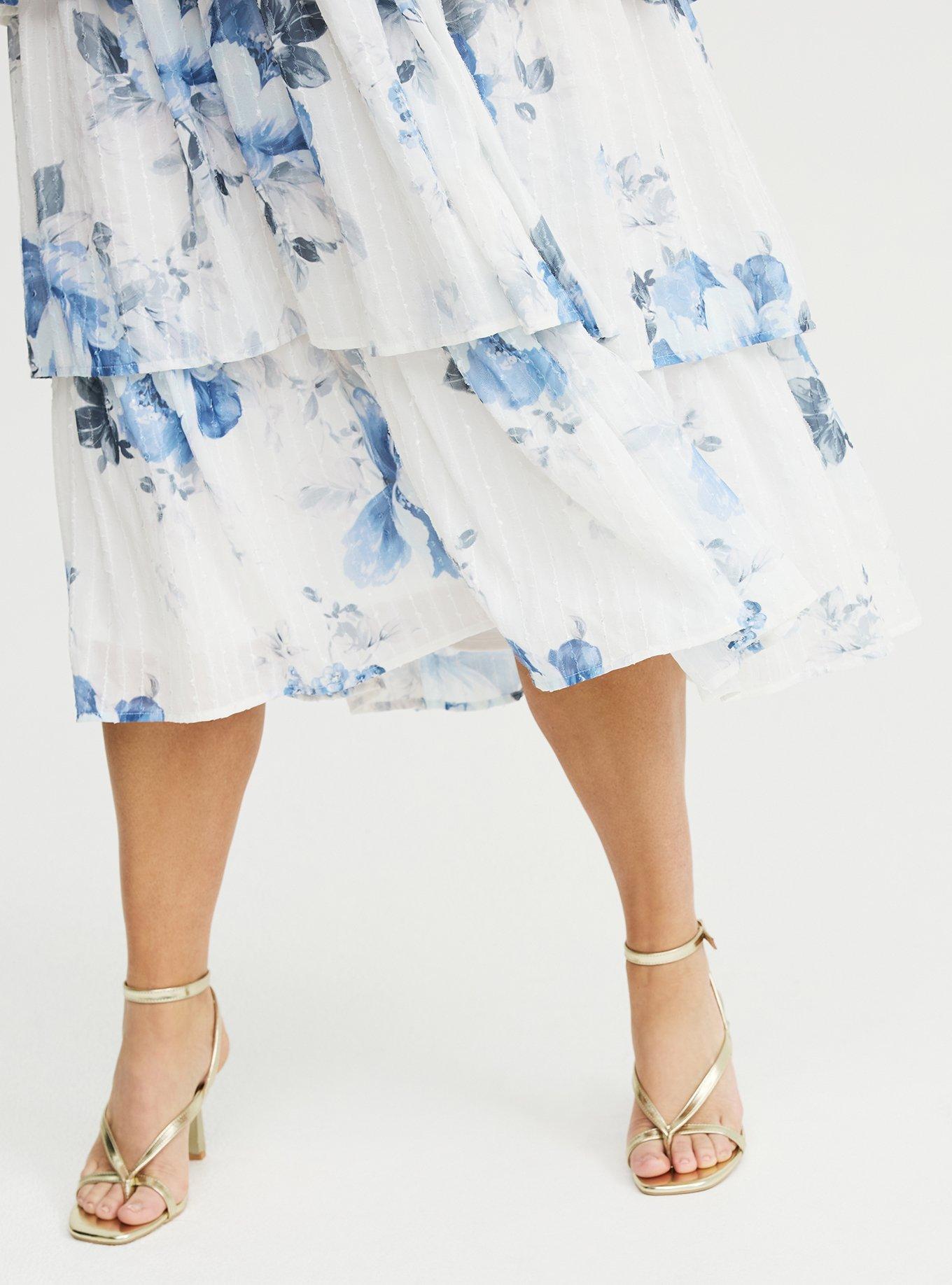 Sweetheart Tiered Midi Dress, MOZART FLORAL BLUE, alternate