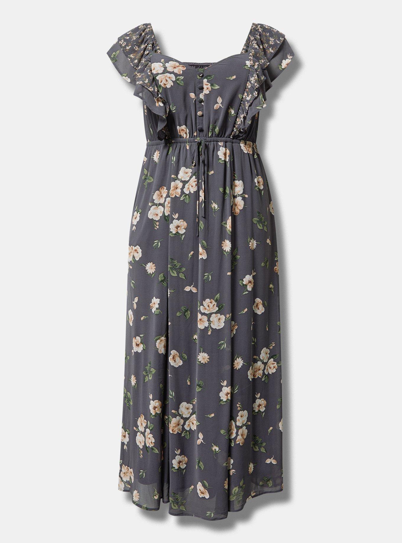 Maxi Ruffle Chiffon Dress