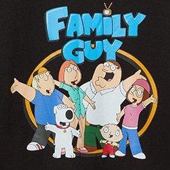 Plus Size Family Guy Classic Cotton Crew Tee, DEEP BLACK, swatch