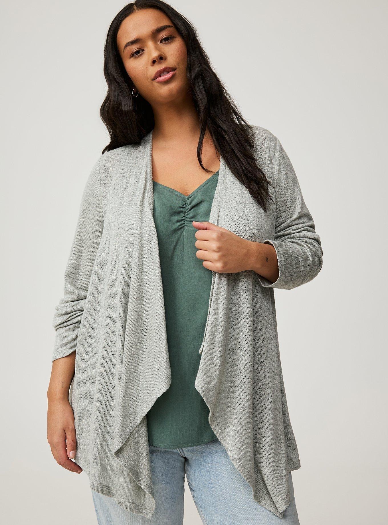 Drape Front Anorak Cardigan