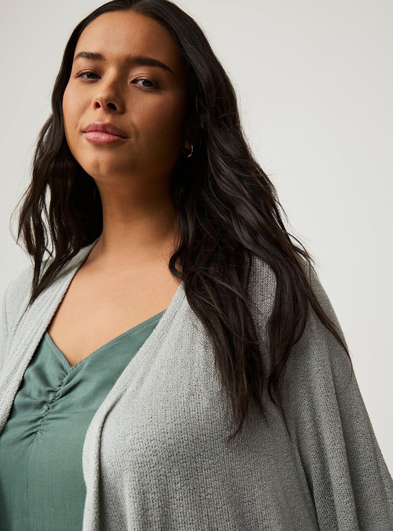 Drape Front Anorak Cardigan