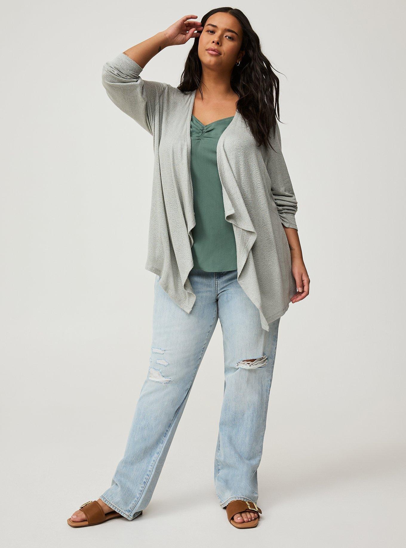 Drape Front Anorak Cardigan