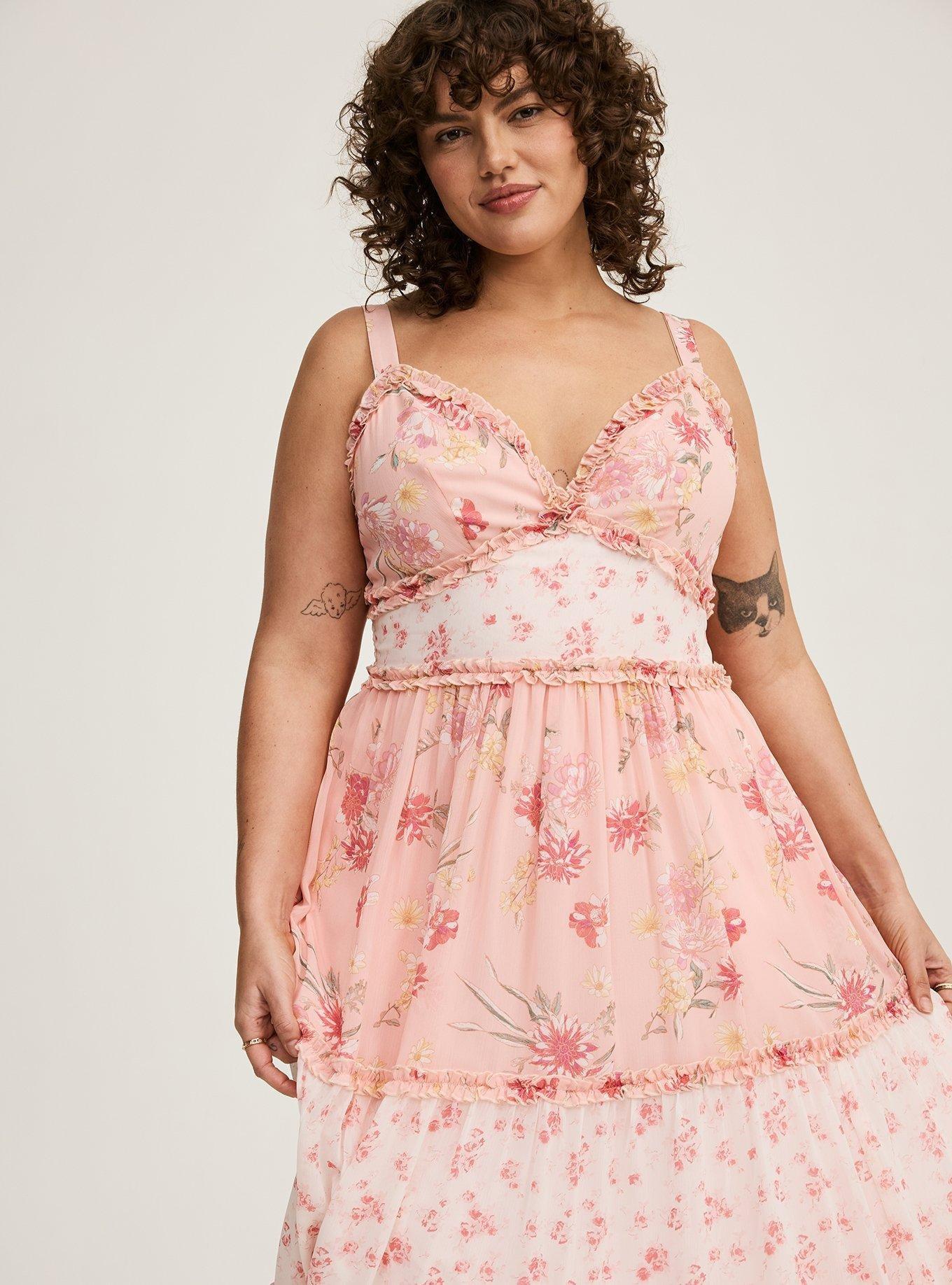 Plus Size - Maxi Chiffon Tiered Dress - Torrid