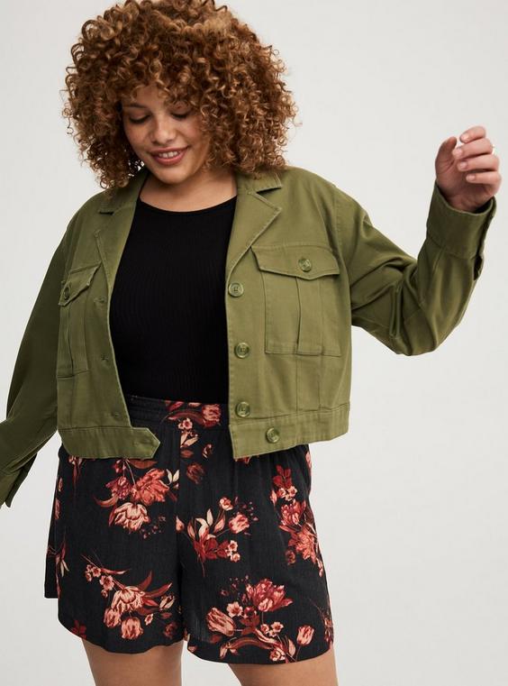 Plus Size - LT WT TWILL SAFARI JACKET - Torrid Plus Size - LT WT TWILL SAFARI JACKET - Torrid