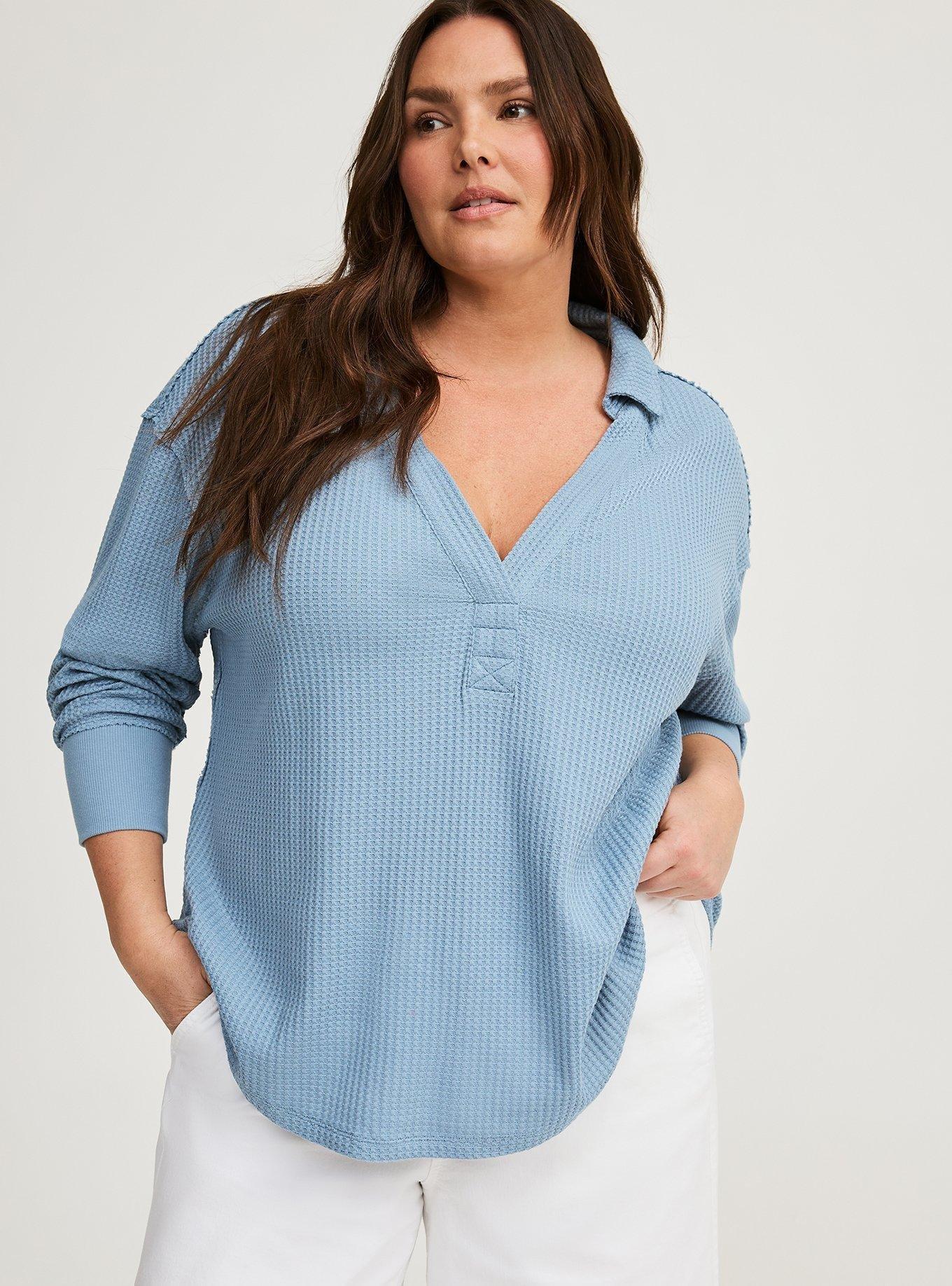 Collared V-Neck Sweatshirt