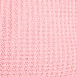 Plus Size Waffle Collared Drop Shoulder Top, BRANDIED APRICOT, swatch