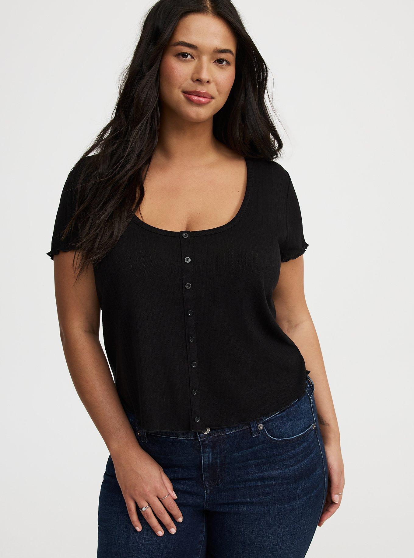 Button-Up Crop Tee