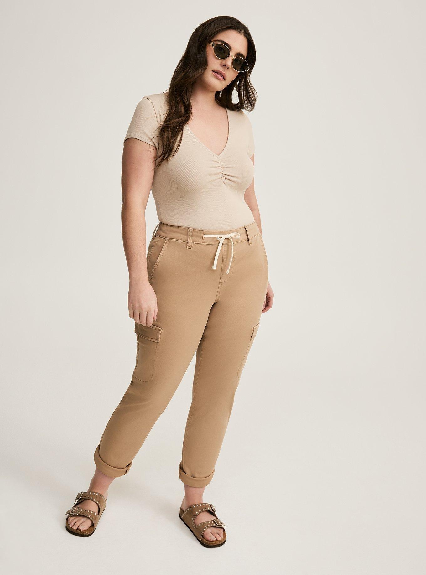Rib Cinched V-Neck Tee