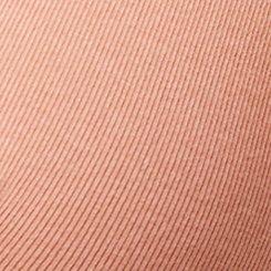 Plus Size Unlined Cotton Rib Plunge Bralette, ASH ROSE, swatch