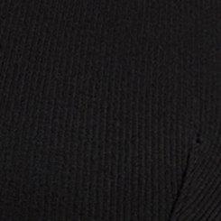 Plus Size Unlined Cotton Rib Plunge Bralette, RICH BLACK, swatch