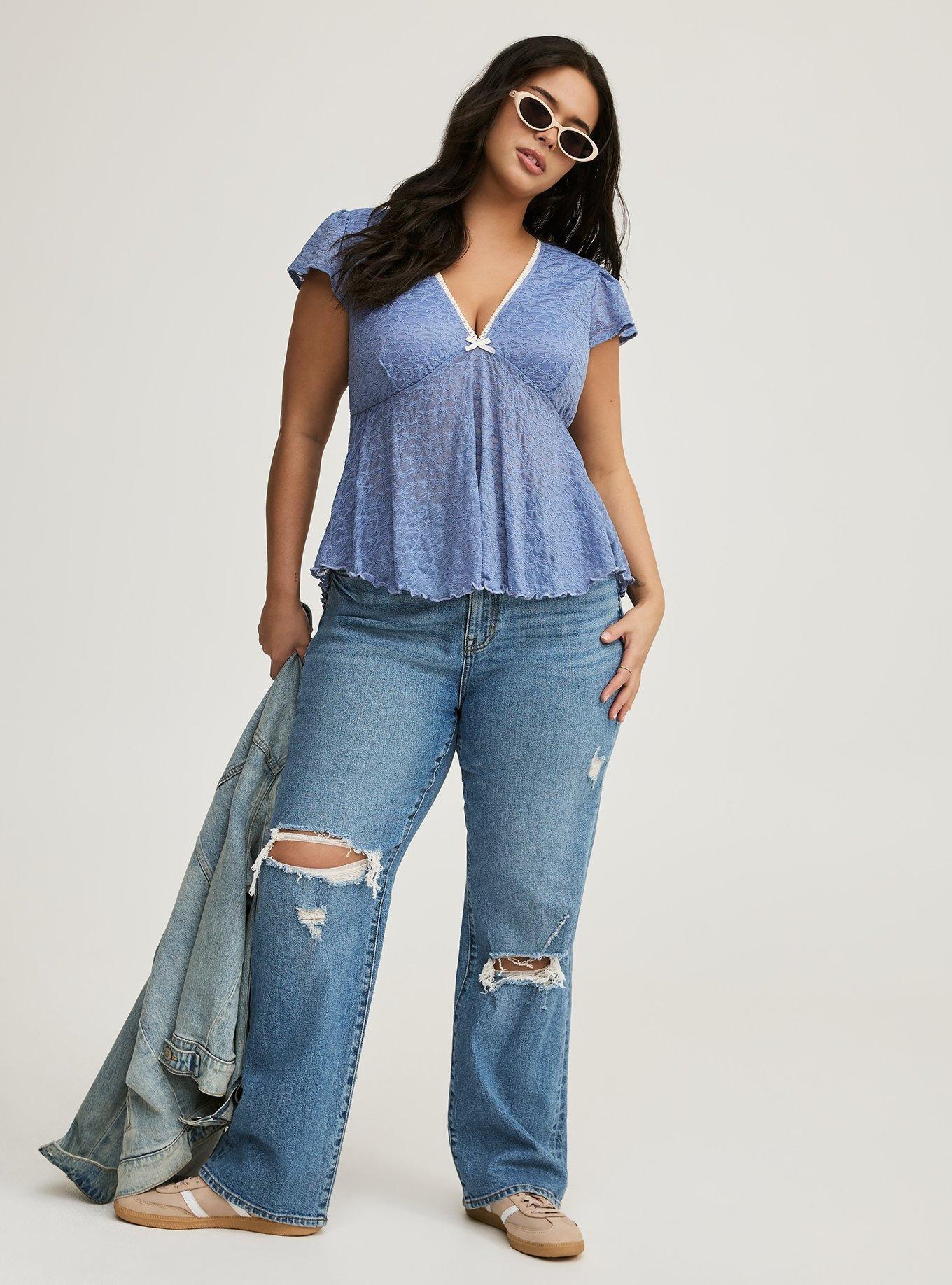 Plus Size - Stretch Lace Babydoll Top - Torrid