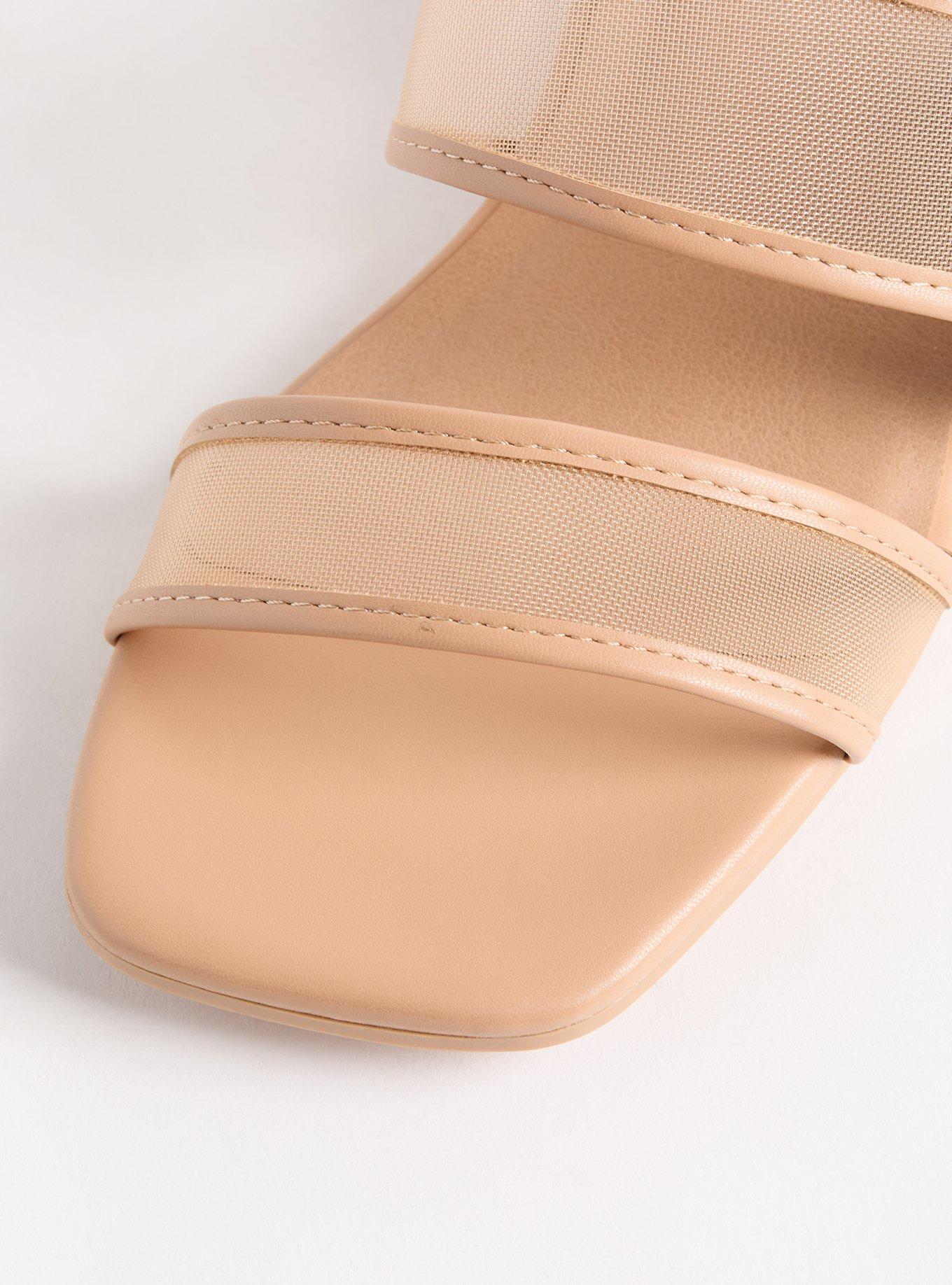 Mesh Buckle Double Band Block Heel (WW)