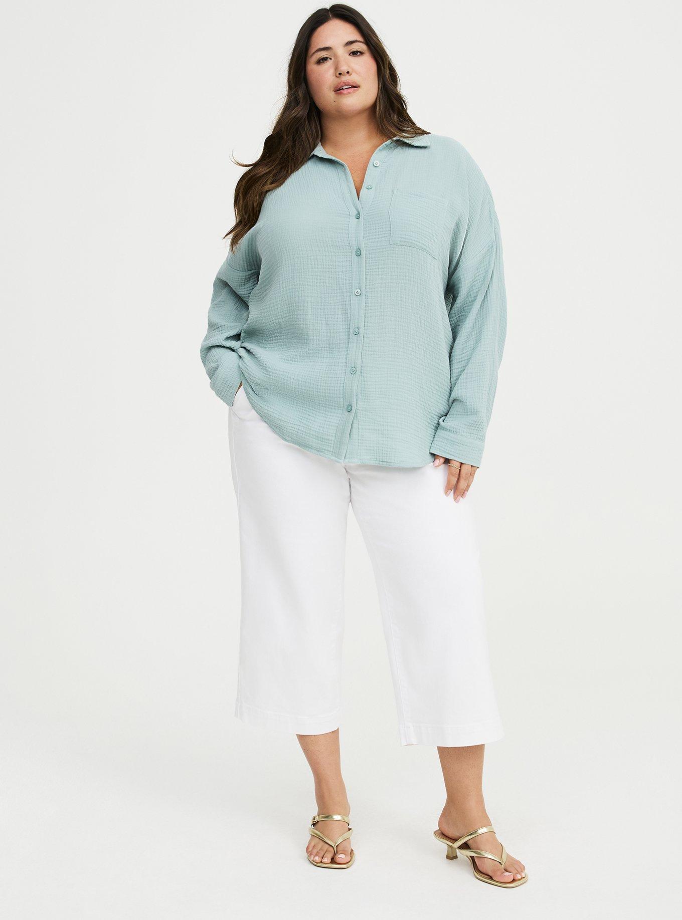 Cotton Gauze Drop Shoulder Shirt, GRAY MIST, alternate