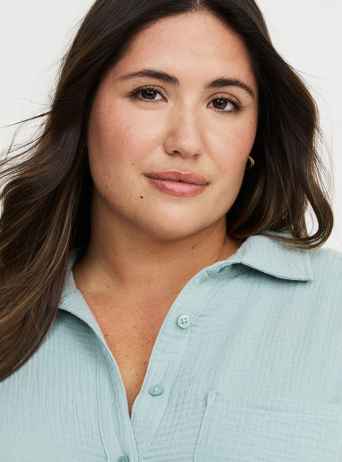 Cotton Gauze Drop Shoulder Shirt, GRAY MIST, alternate