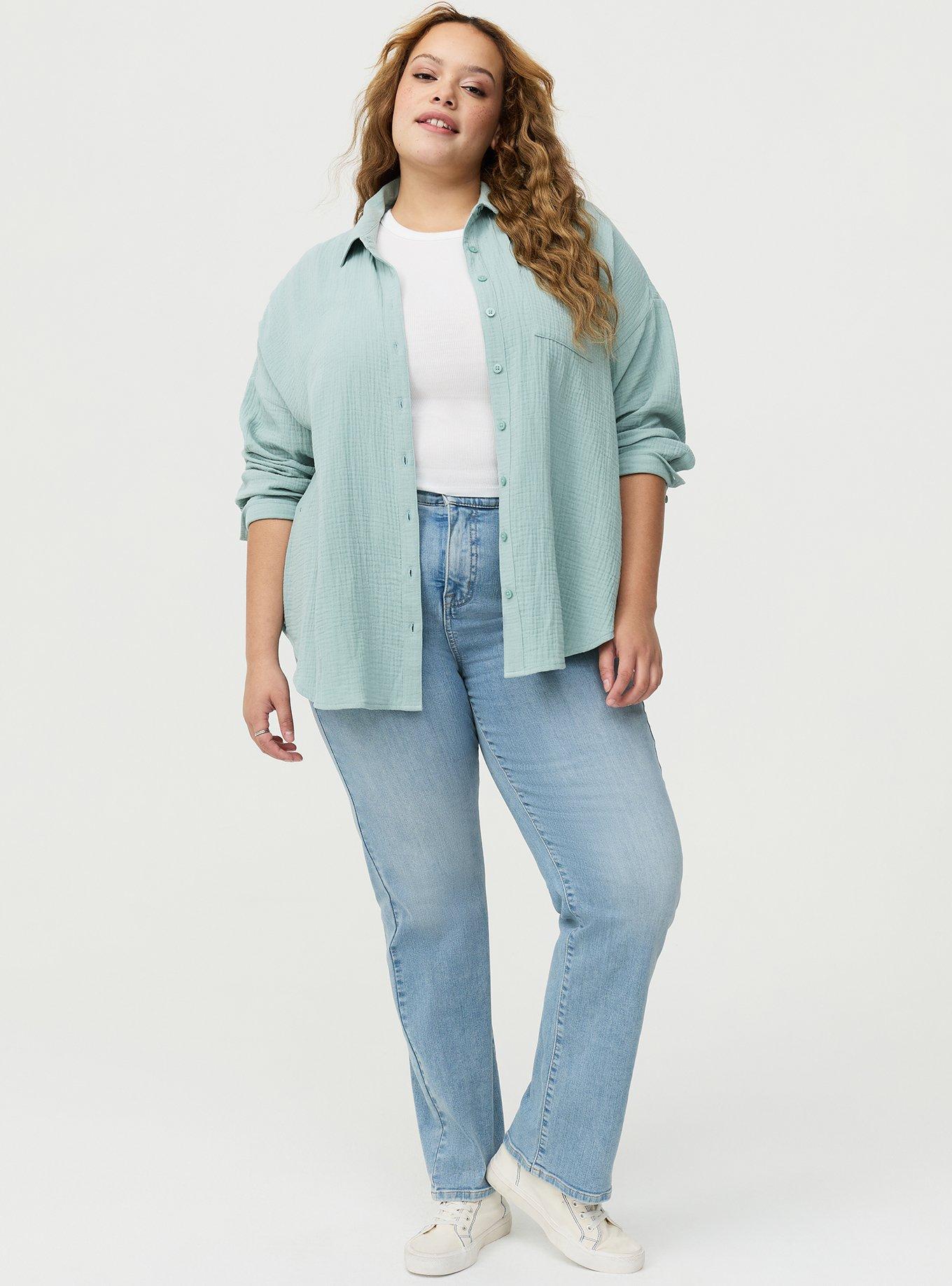 Cotton Gauze Drop Shoulder Shirt, GRAY MIST, alternate