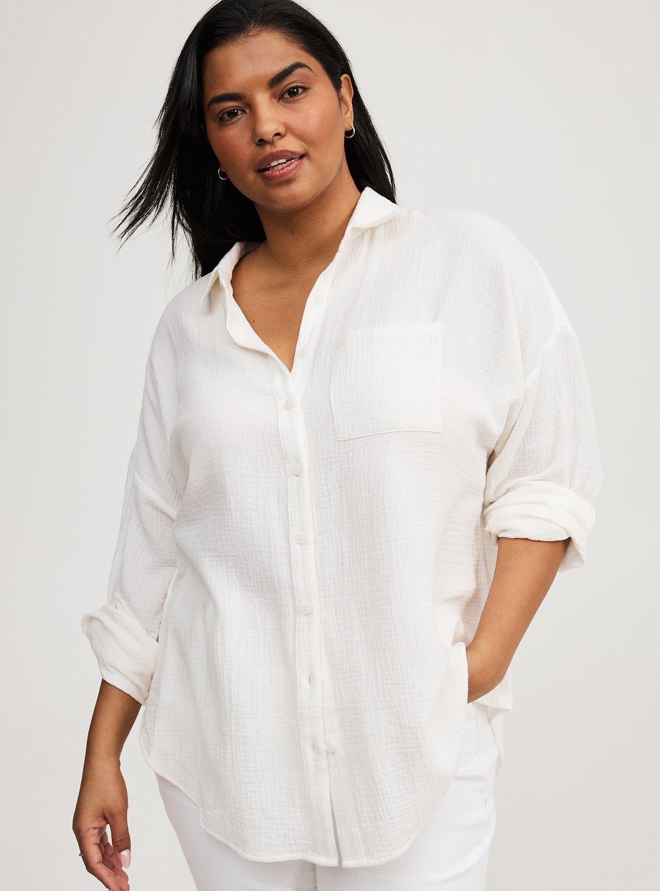 Drop Shoulder Button Down Shirt