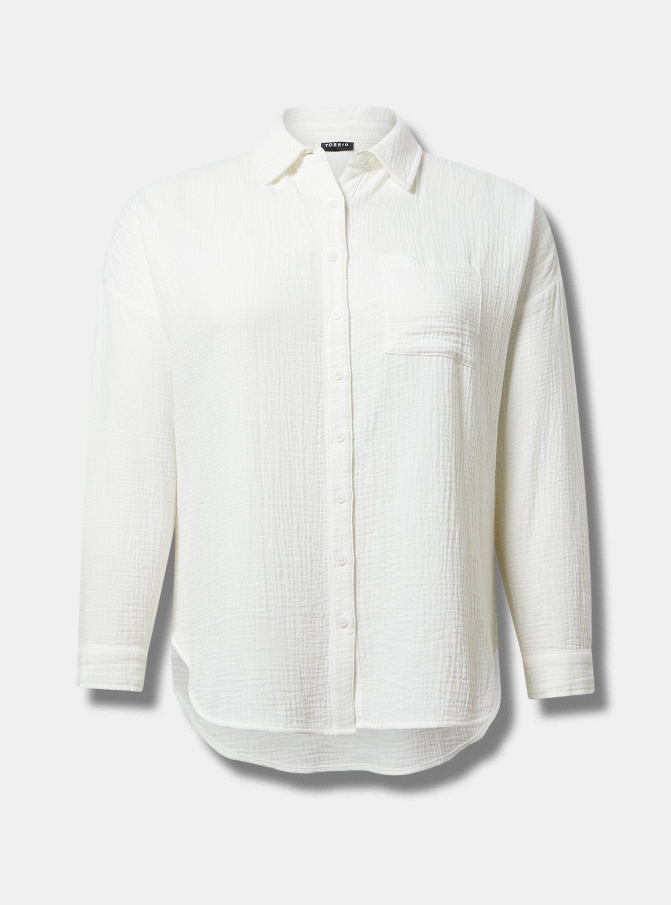 Drop Shoulder Button Down Shirt