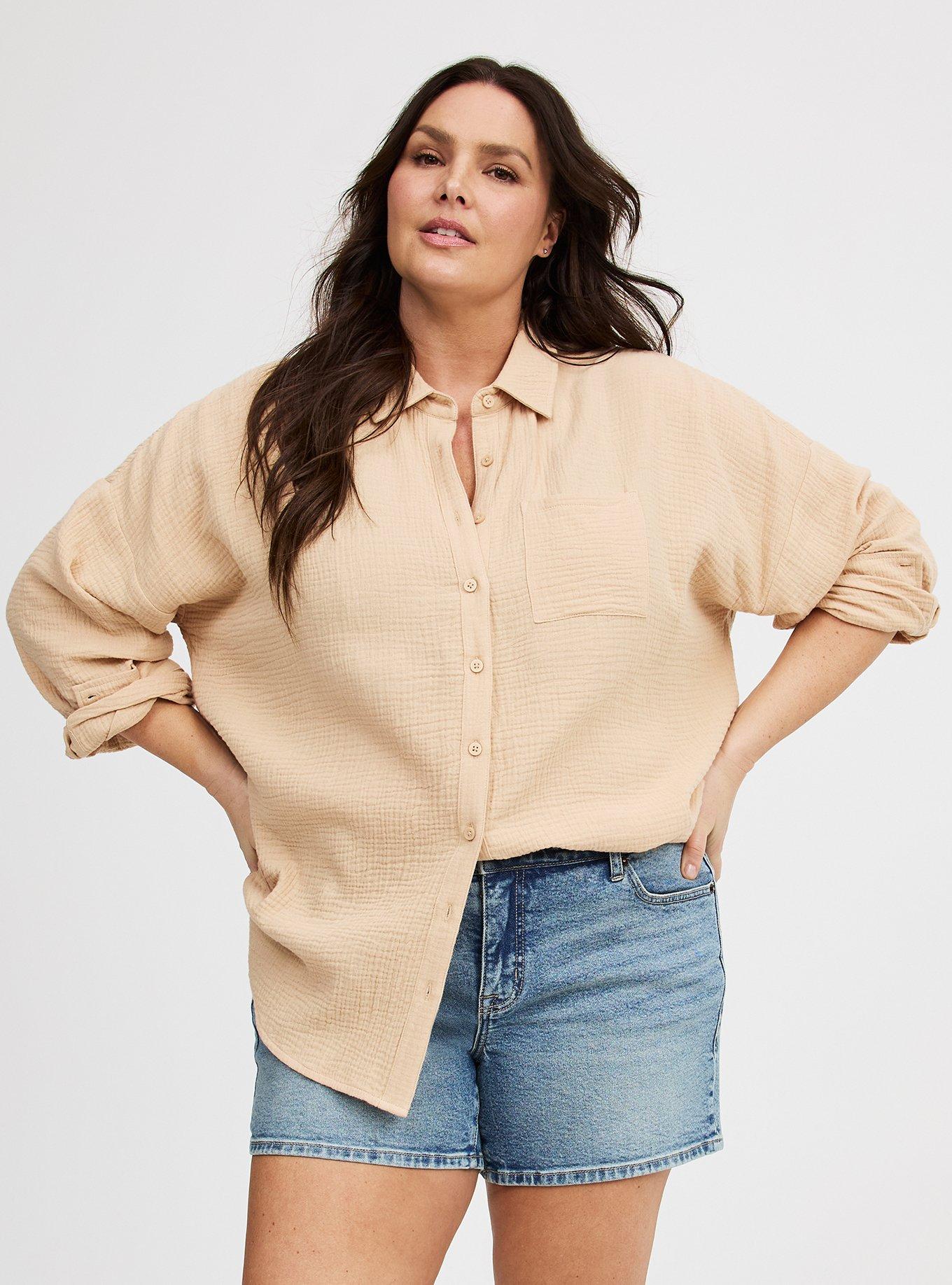 Cotton Gauze Drop Shoulder Shirt