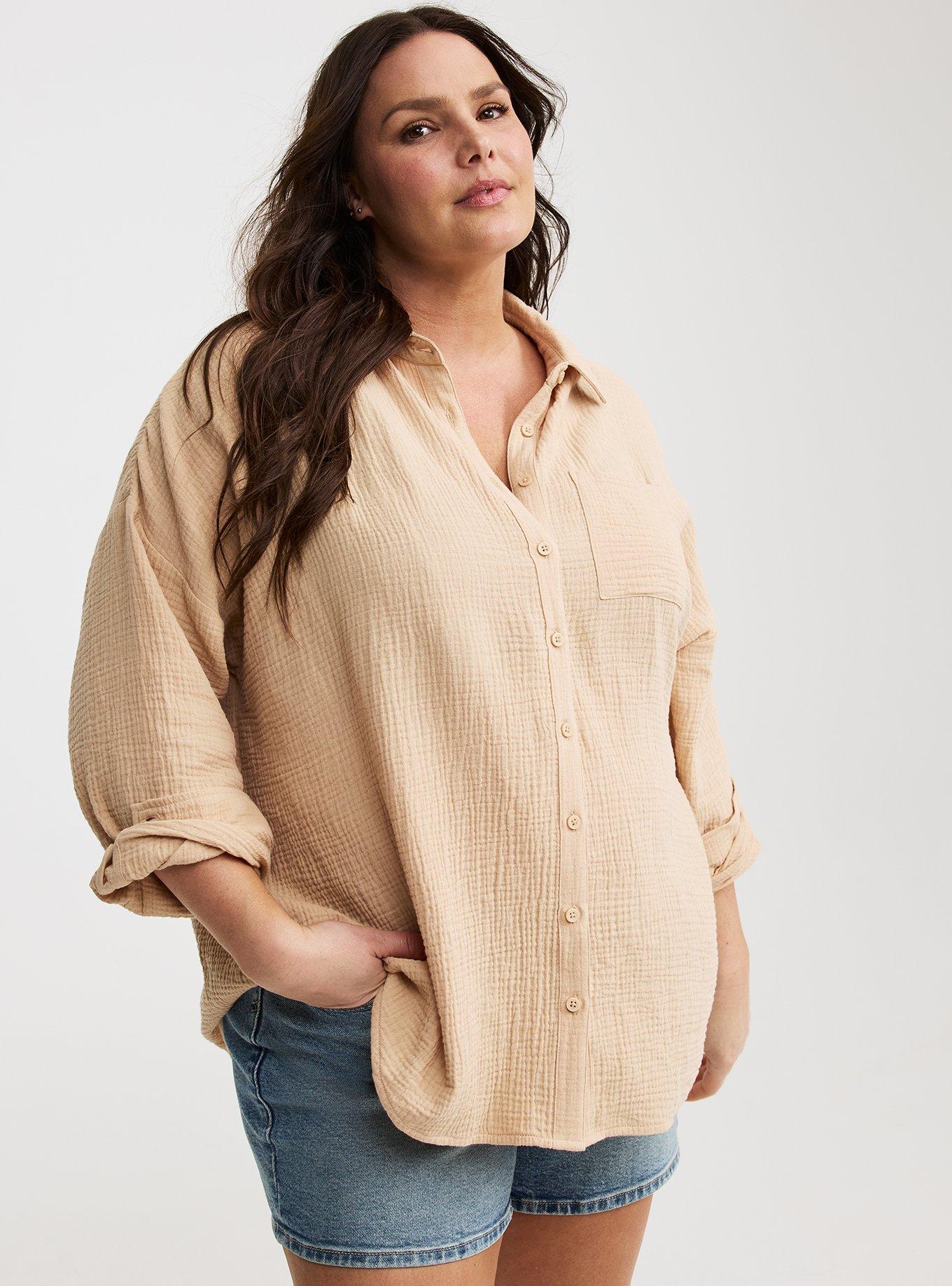 Cotton Gauze Drop Shoulder Shirt