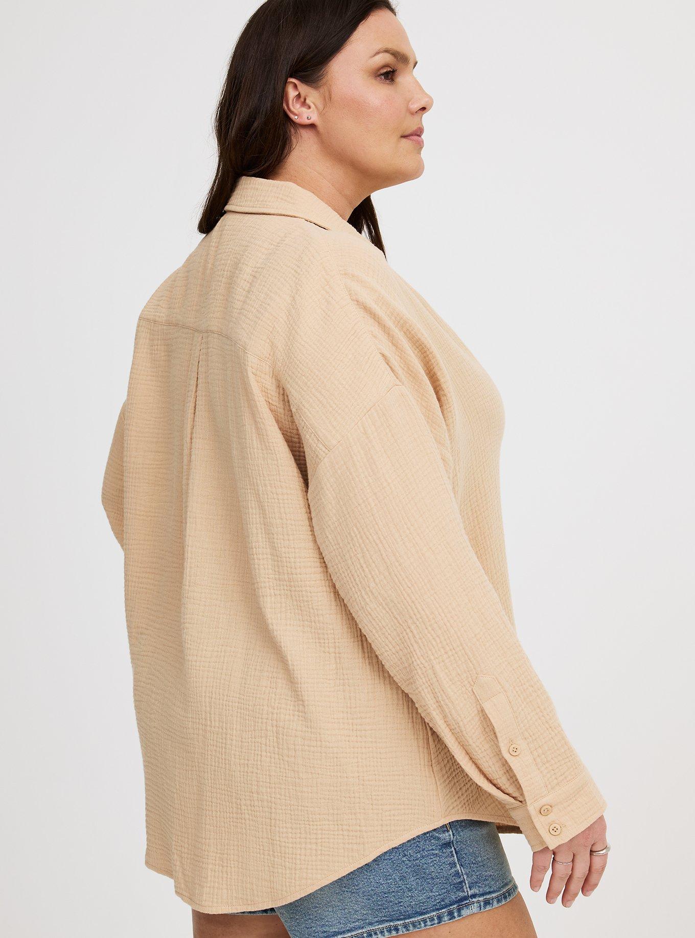 Cotton Gauze Drop Shoulder Shirt
